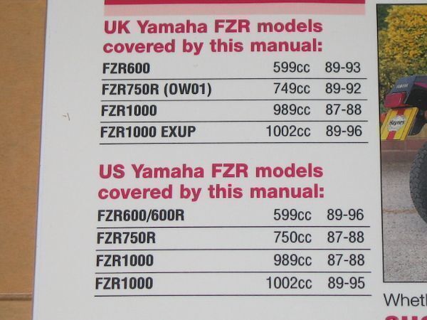 ◆新品◆FZR1000 FZR750R FZR600R サービスマニュアル_画像3