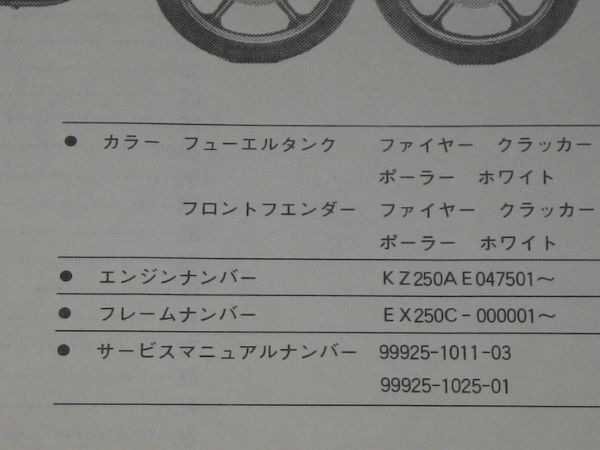 ◆即決◆GPZ250 EX250-C1 正規パーツリストの画像3