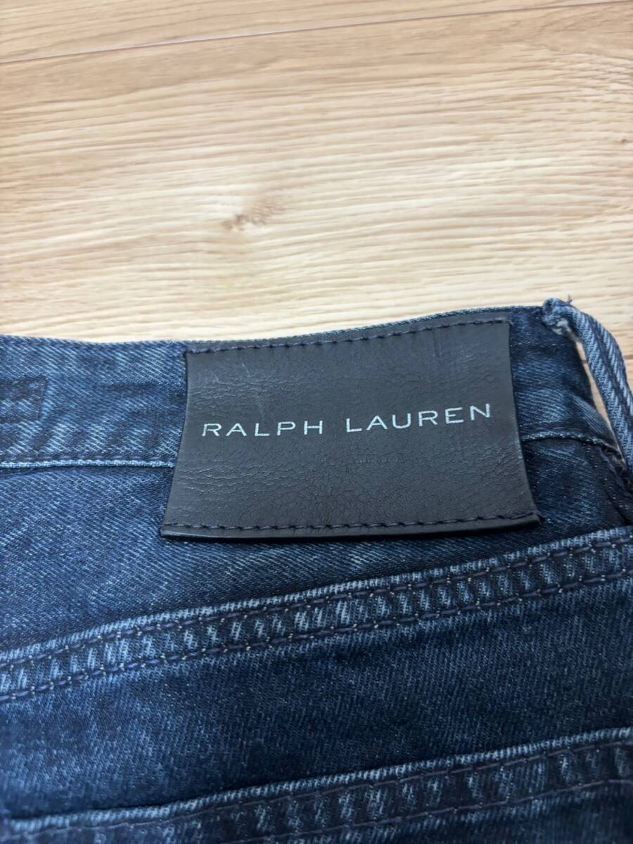 W32*[Ralph Lauren Black Label] Vintage обработка индиго Biker Denim брюки 32 Ralph Lauren Black Label 