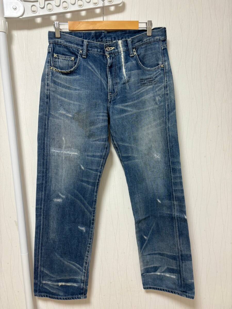 [NEIGHBORHOOD] 05SS CRACK SAVAGE DENIM クラックサベージ インディゴデニムパンツ S 日本製 ネイバーフッドの画像1