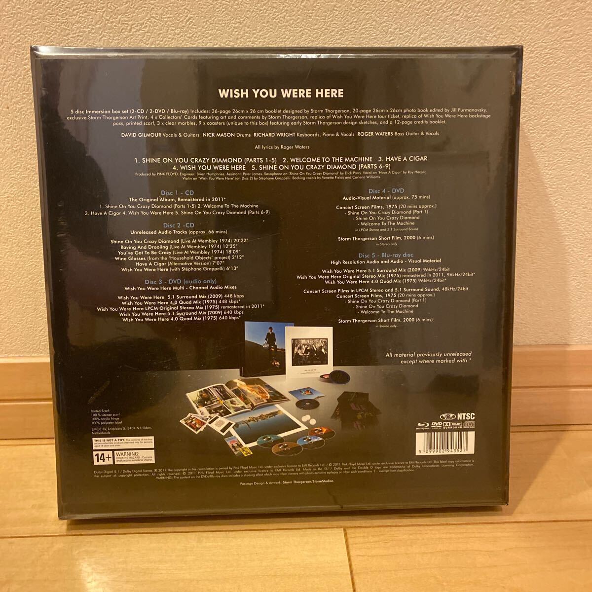 廃盤レア ピンク フロイド 「炎 」 : Wish You Were Here ＜Immersion Box set＞ （2CDS＋2DVDS＋1Blu-ray、新品未開封品）の画像2