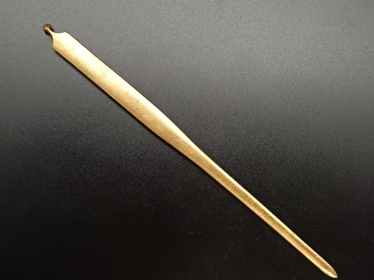 日本刀装具 笄 茄子の図 細工 金工品 銅製 刀剣美術の画像5