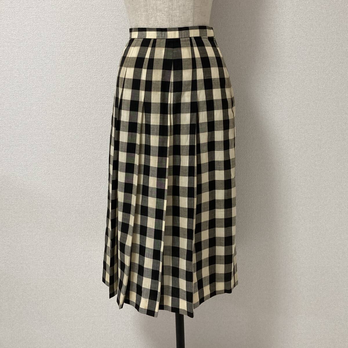 初期 80s COMME des GARCONS ギンガムチェック プリーツ ロング スカート コムデギャルソン VINTAGE archive 4010325