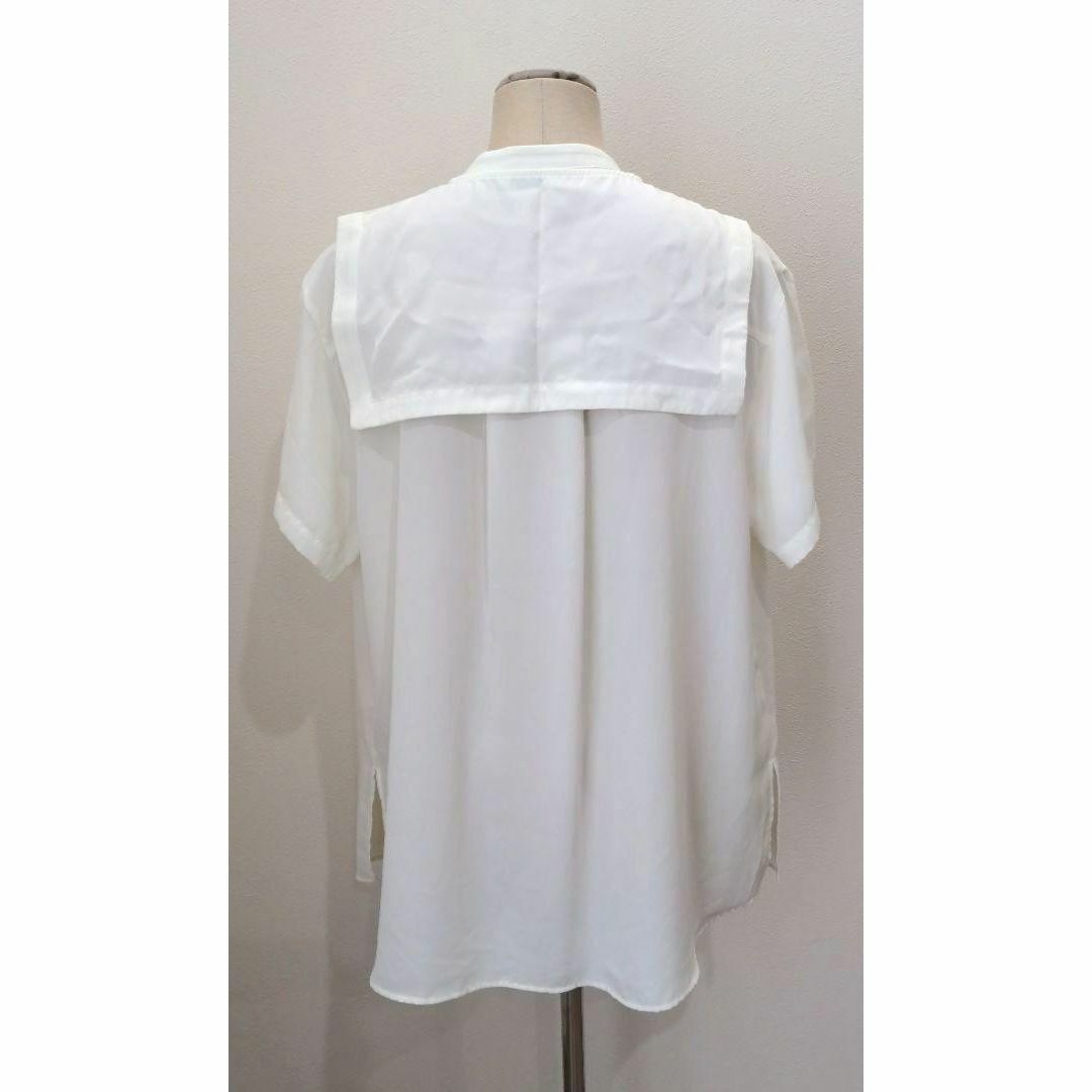 LEPSIM タグ付 マタニティ セーラーカラー 付け衿 半袖 シャツ ホワイト_画像4