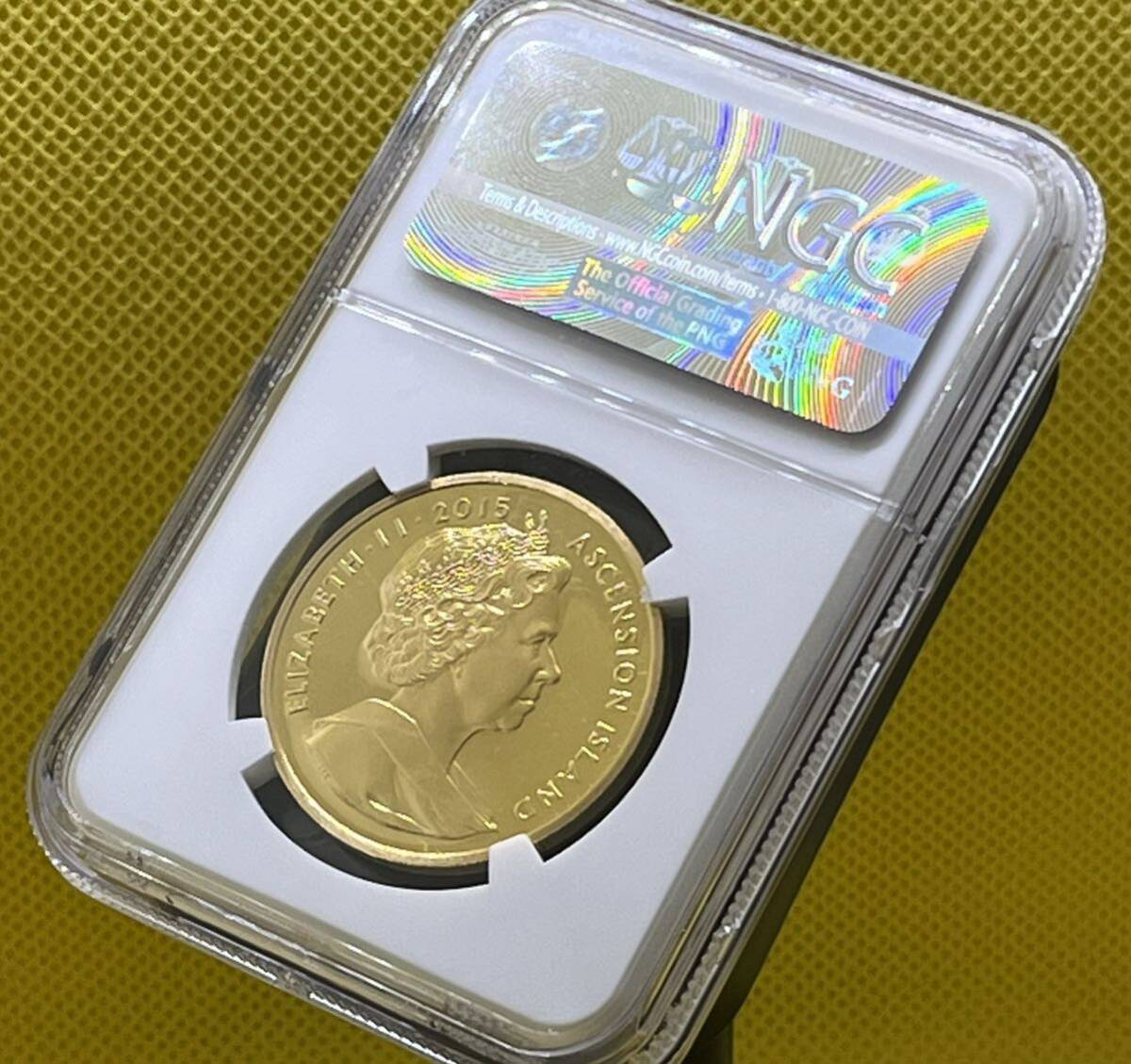 英領アセンション島 2015年 クラウン 金貨 ナポレオン NGC PF70UC
