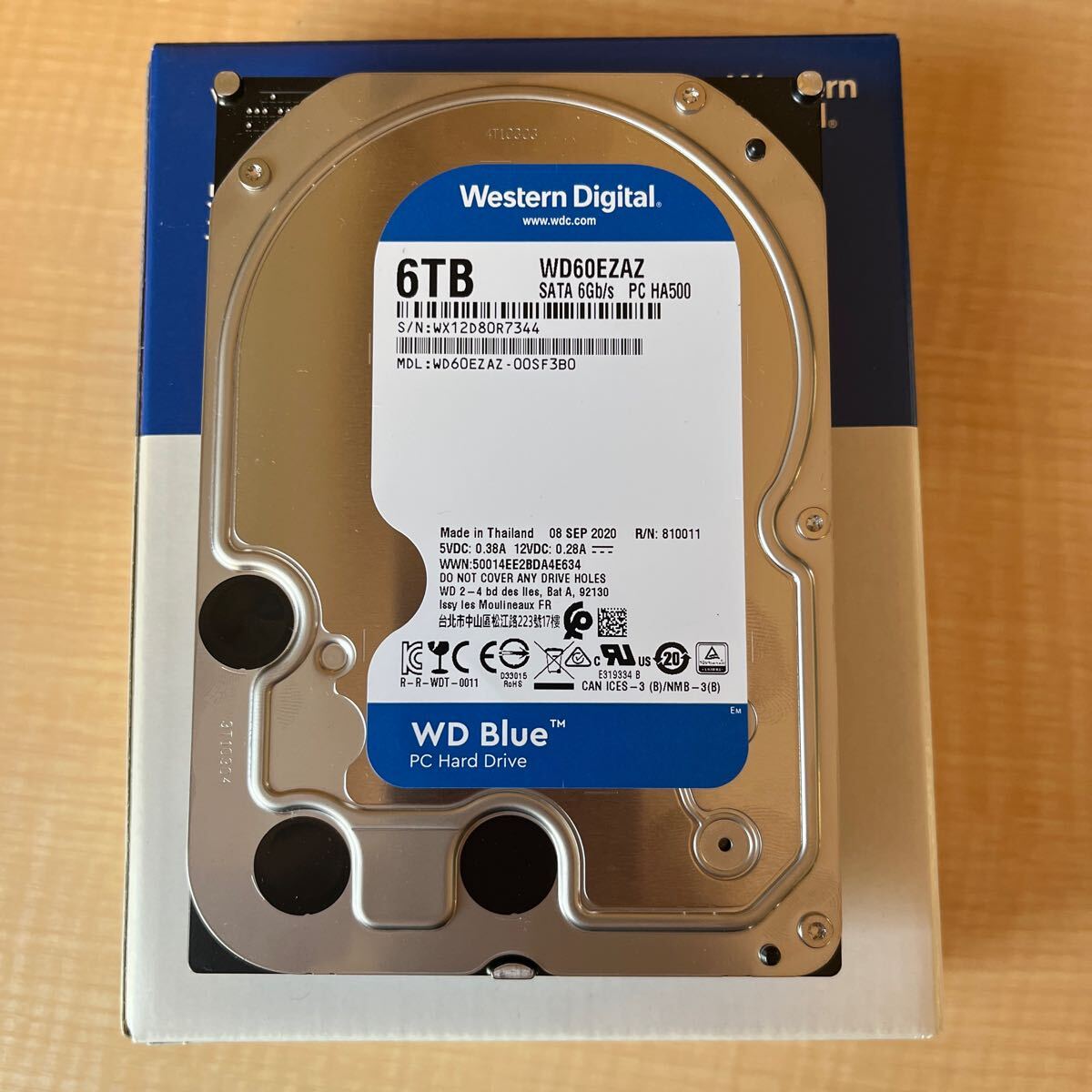 HDD ６TB Western Digital WD60EZAZ　ハードディスク　③　使用時間270時間_画像1