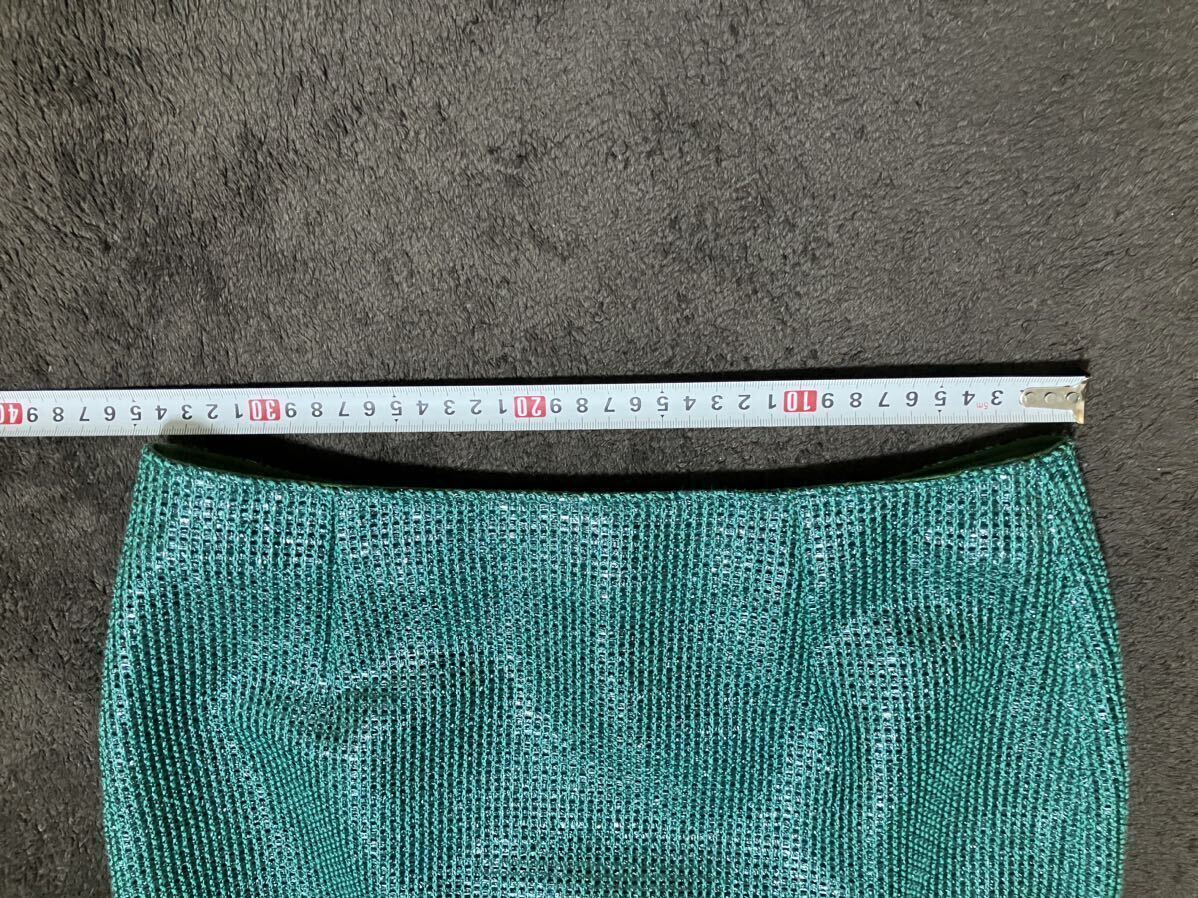 送料無料★未使用品 JENEVIEVE 緑 グリーン スカート スリットあり 日本製 定価21000円 サイズ1 M の画像5