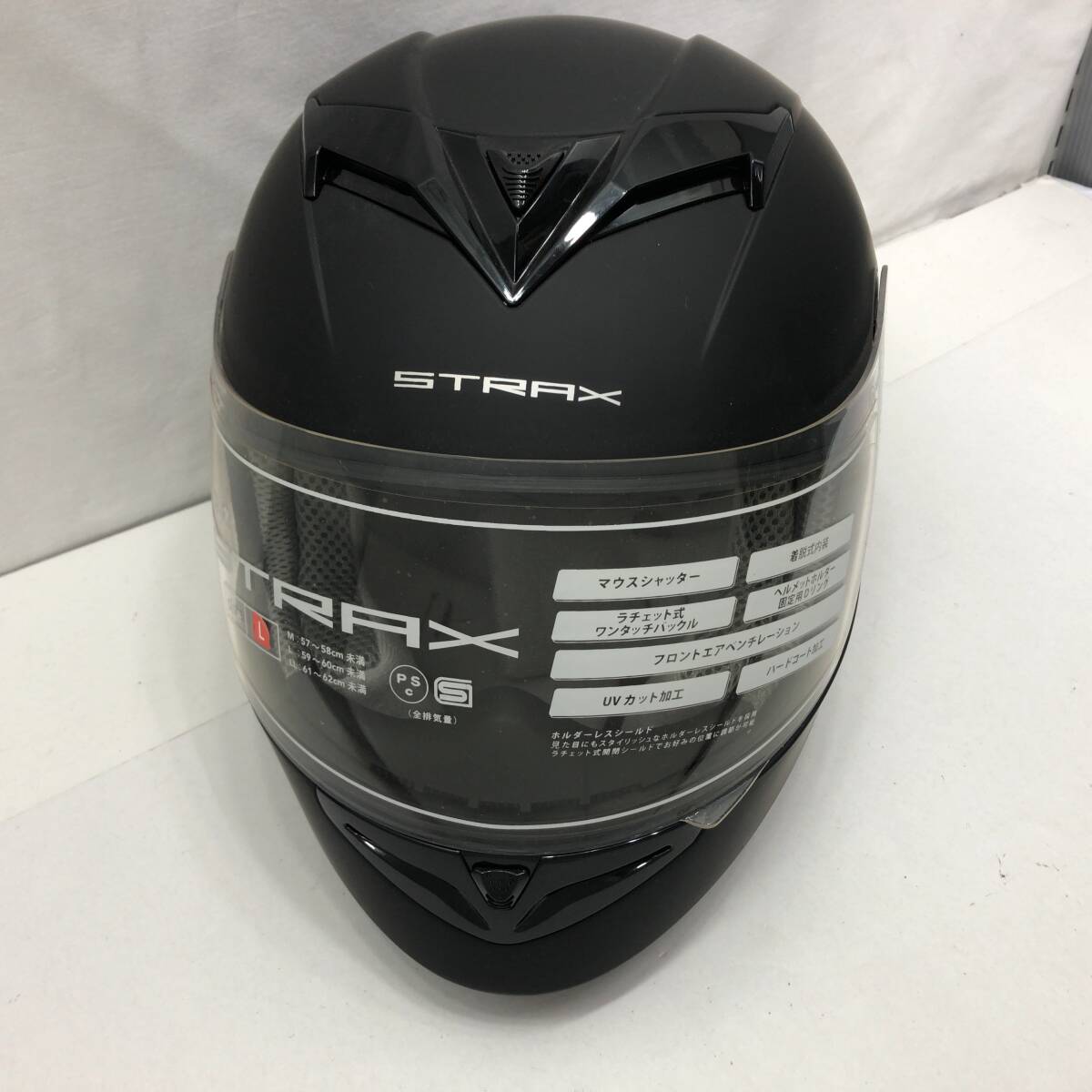 リード工業 STRAX SF-12 フルフェイスヘルメット Lサイズ 59-60cm未満 マットブラック 24041001_画像1