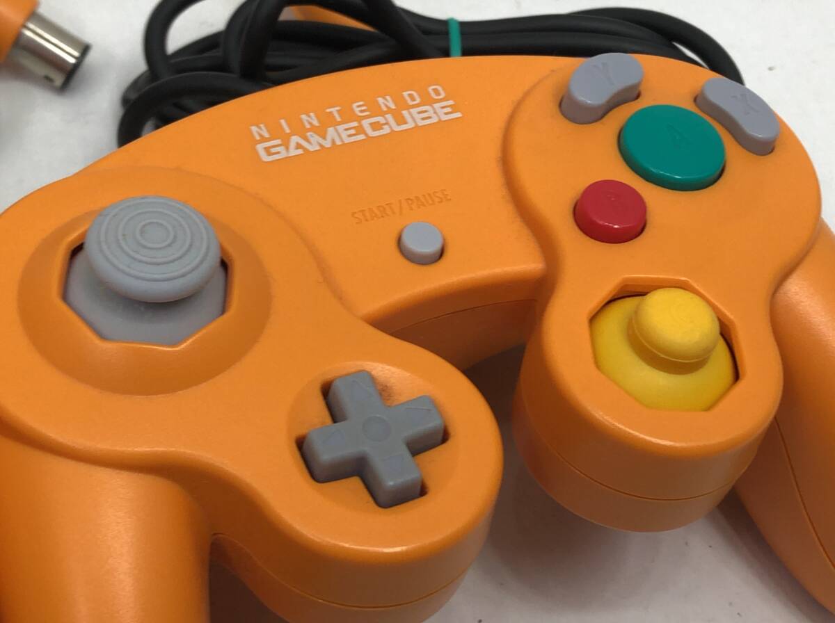 Nintendo ゲームキューブ コントローラー DOL-003 オレンジ セット GAMECUBE 24042501_画像4