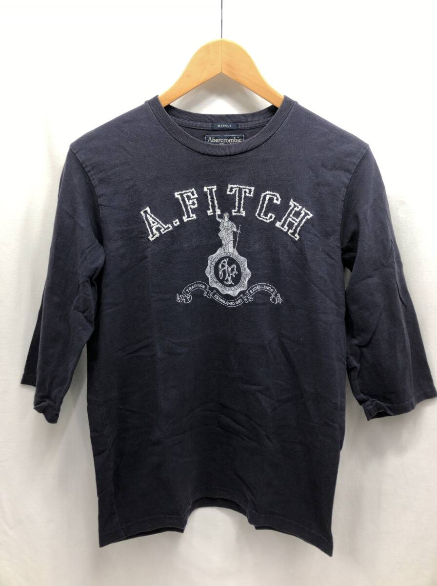  Abercrombie & Fitch Abercrombie&Fitch T-shirt 7 minute sleeve S men's navy Abercrombie and Fitch 24042501