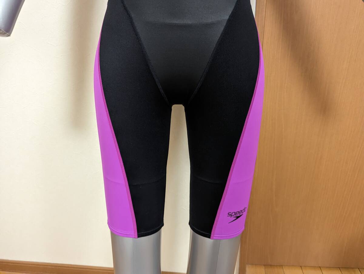 スピード(speedo) ファーストスキン アクティブハイブリッド2 ウィメンズニースキン 女子競泳水着 SD46H02 黒/紫 サイズL Finaマークの画像4