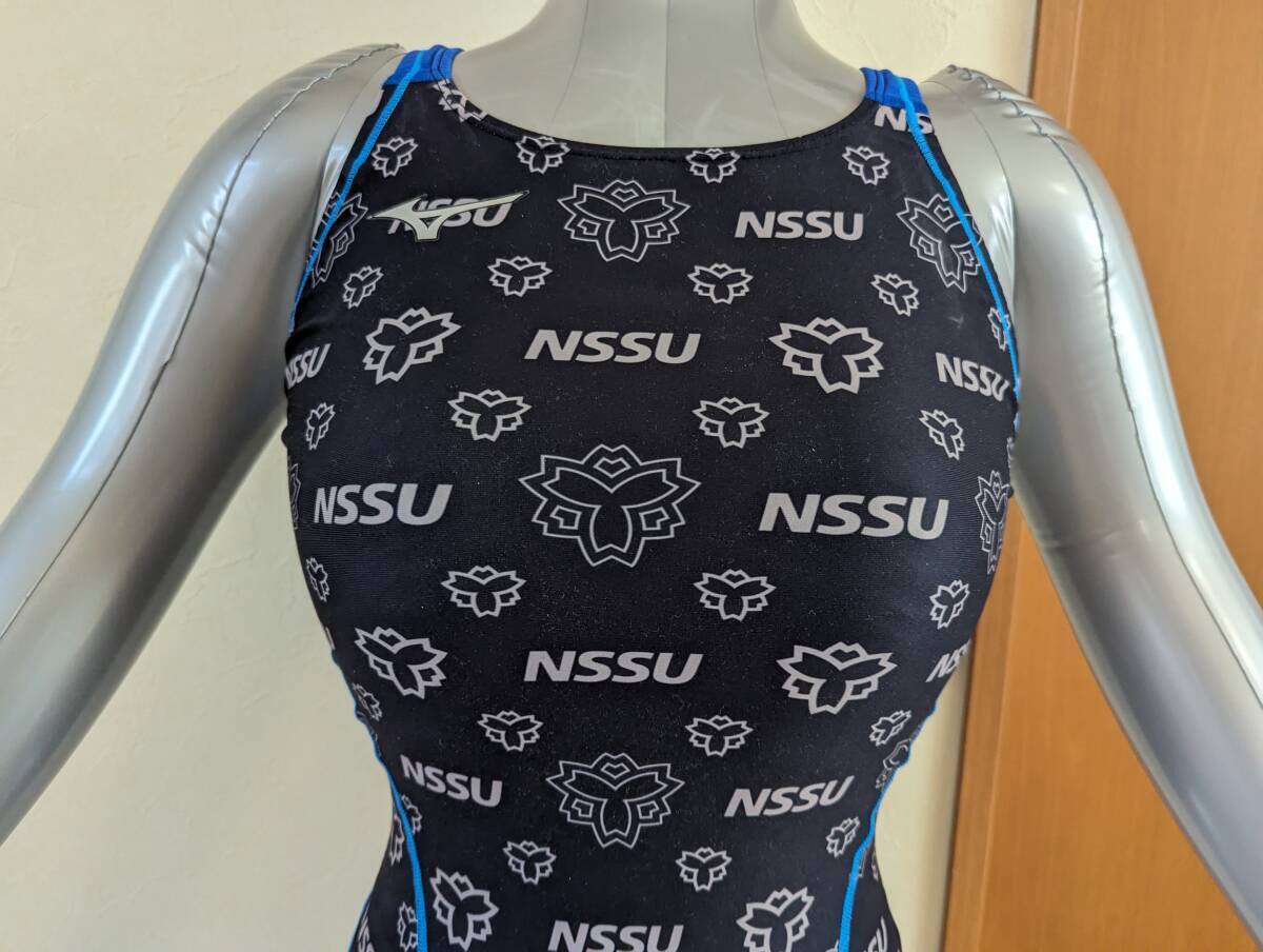日本体育大学授業用 指定品 NSSU ミズノ 女子競泳水着 濃紺/青 サイズM_画像3