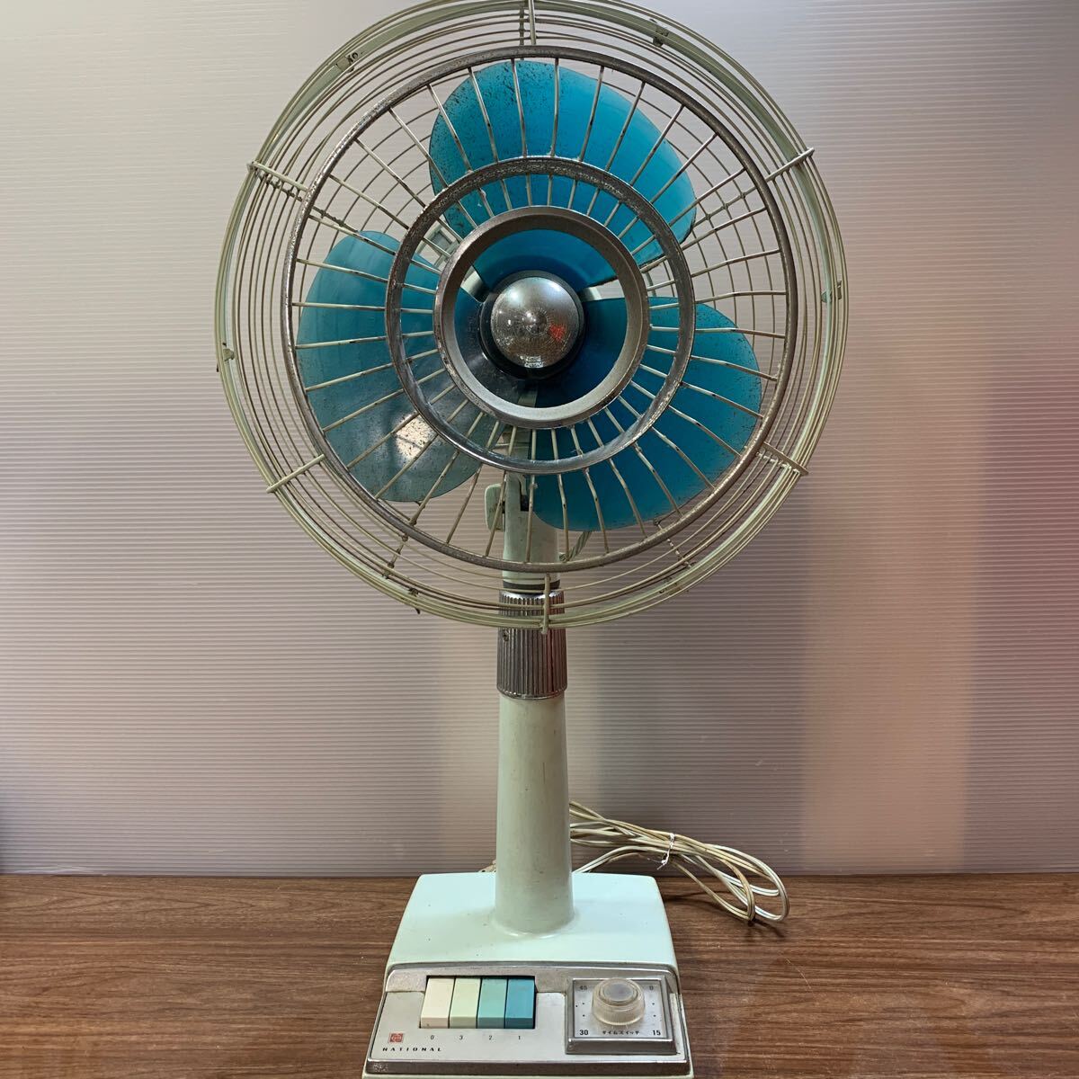 National ナショナル 扇風機 30HD 30cm ELECTRIC FAN 昭和レトロ 家電 アンティーク ジャンク 中古 コレクション (石867の画像1