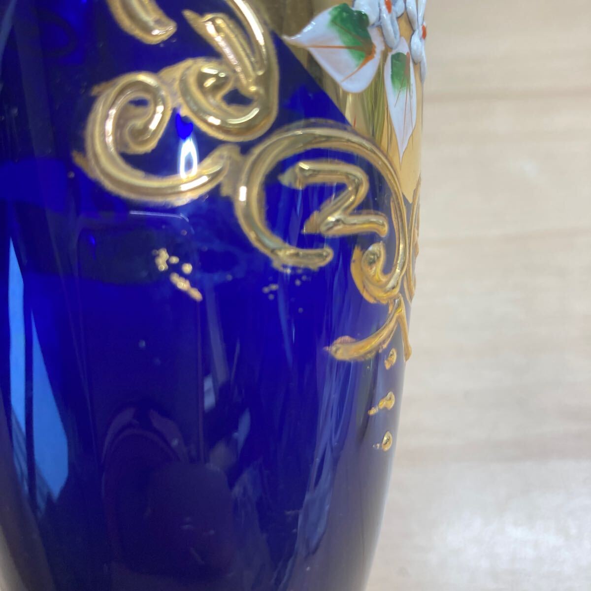 ベネチアングラス ガラス 花瓶 花びん 花器 花入 花生 フラワーベース 飾り 金彩 イタリア 径7cm×24.5cm コレクション インテリア(1-1)の画像9