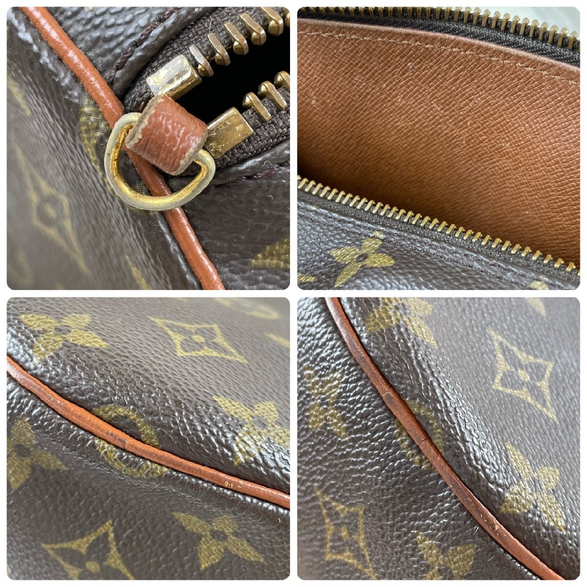 USED LOUIS VUITTON ルイヴィトン モノグラム パピヨン30 旧型 ポーチ付き M51385 TH1910 ハンドバッグ ブラウン系 円筒形 ミニボストンの画像8