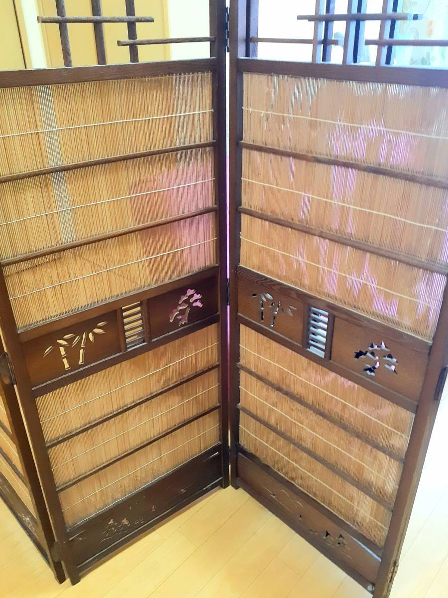  японский стиль разделительный экран старый дом в японском стиле 4 полосный складной ... мир . разделитель ширма перегородка . бамбук рисовое поле .( включение в покупку не возможно )