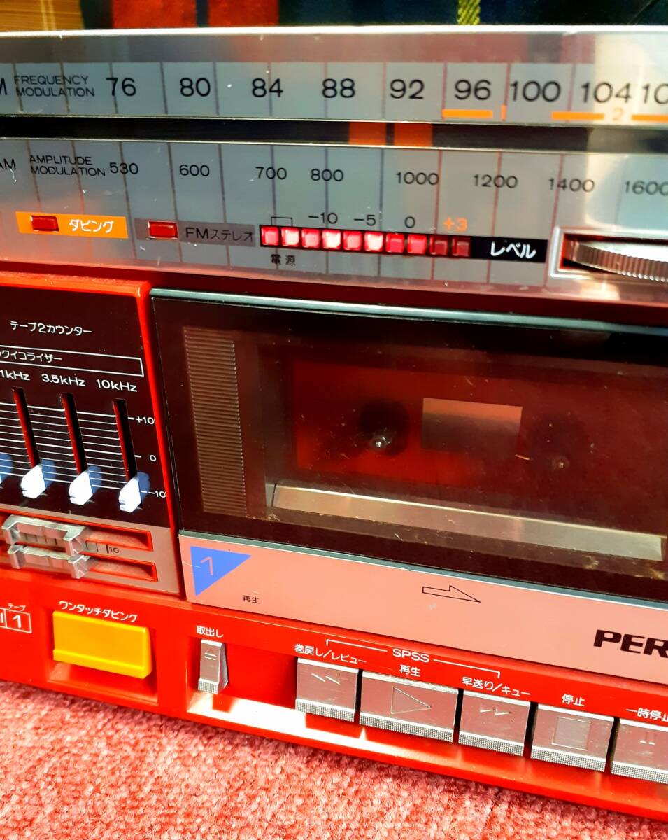 昭和レトロ HITACHI 日立 (TRK-W3) PERDISCO パディスコ Wラジカセ 音響機器 オーディオ (現状品) 同梱不可の画像2