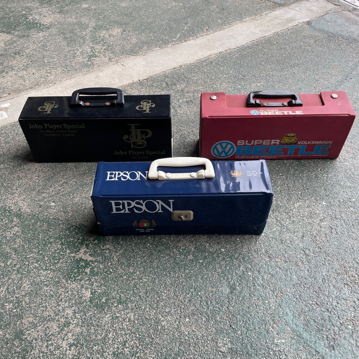 【店H-63】当時物 BOX カセットケース アンティーク カセットテープ 昭和レトロ 3個セット_画像1