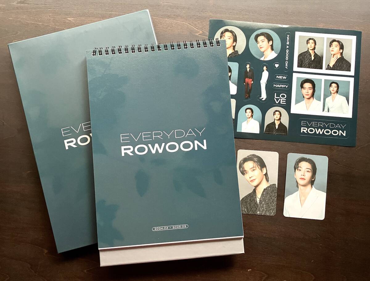 ROWOON 2024-2025 Calendar [Everyday ROWOON] 卓上型カレンダー ●A5ステッカー 全12種類のトレーディングカードから2種類ランダム封入_画像1