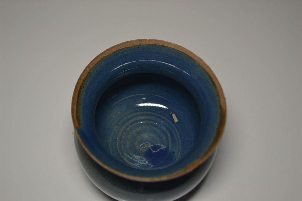 中国美術　藍釉　水盂　文房具　書道具　中国古玩　置物　_画像3