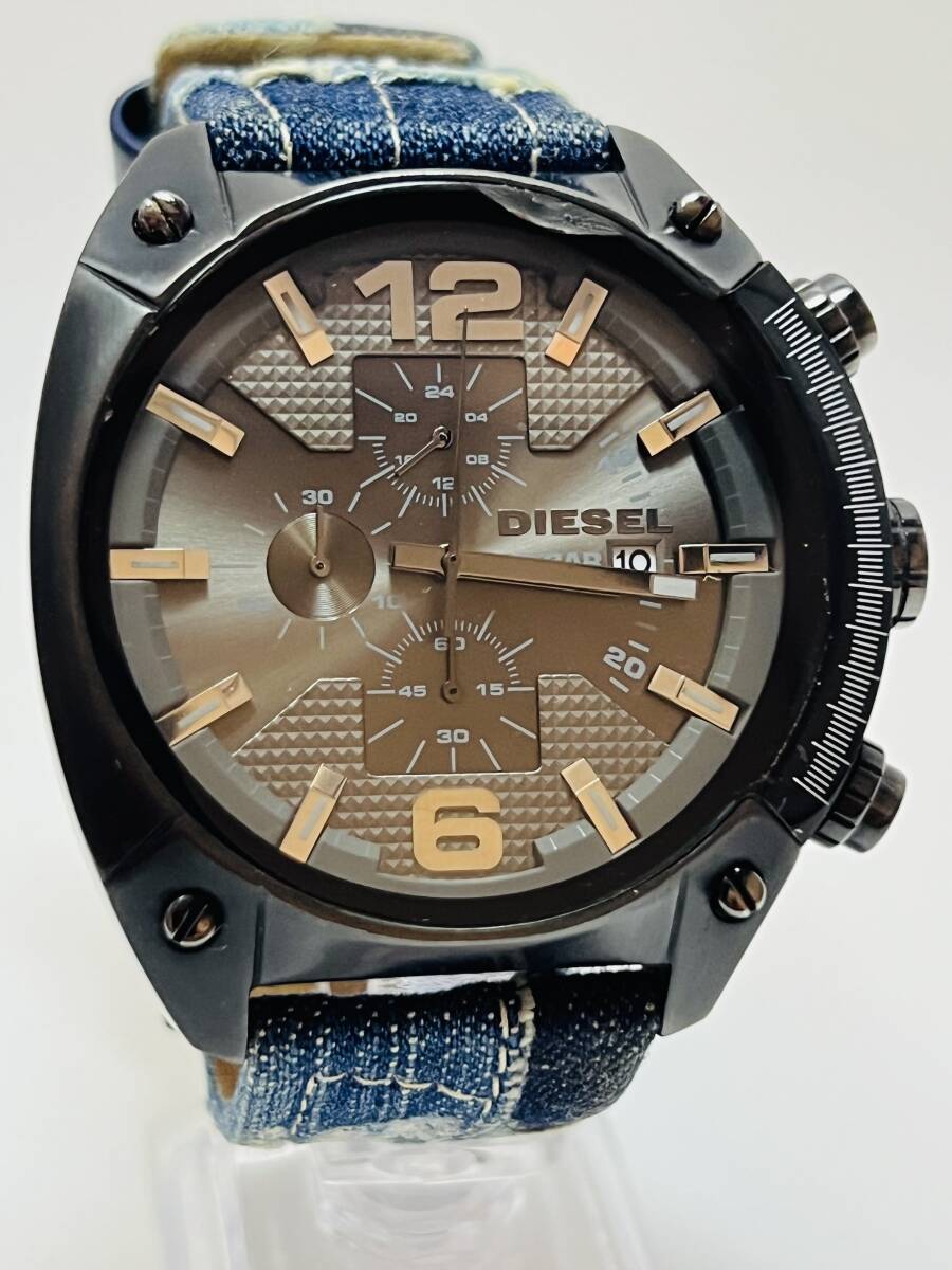動作未確認 DIESEL ディーゼル DZ-4224 メンズ クォーツ 腕時計 デニムの画像1