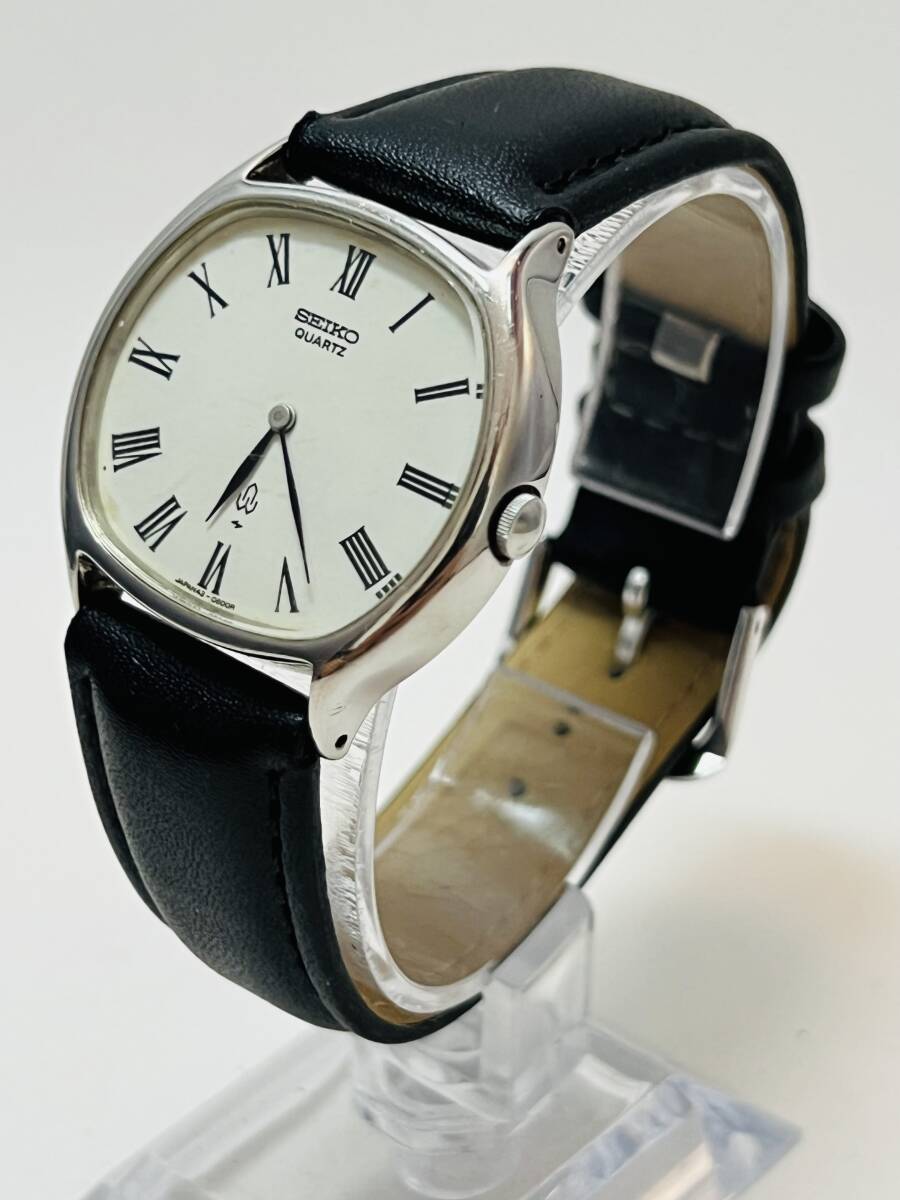 動作未確認 SEIKO セイコー QZ 43-7110 シャリオ ホワイト文字盤 ローマン メンズ 腕時計の画像3