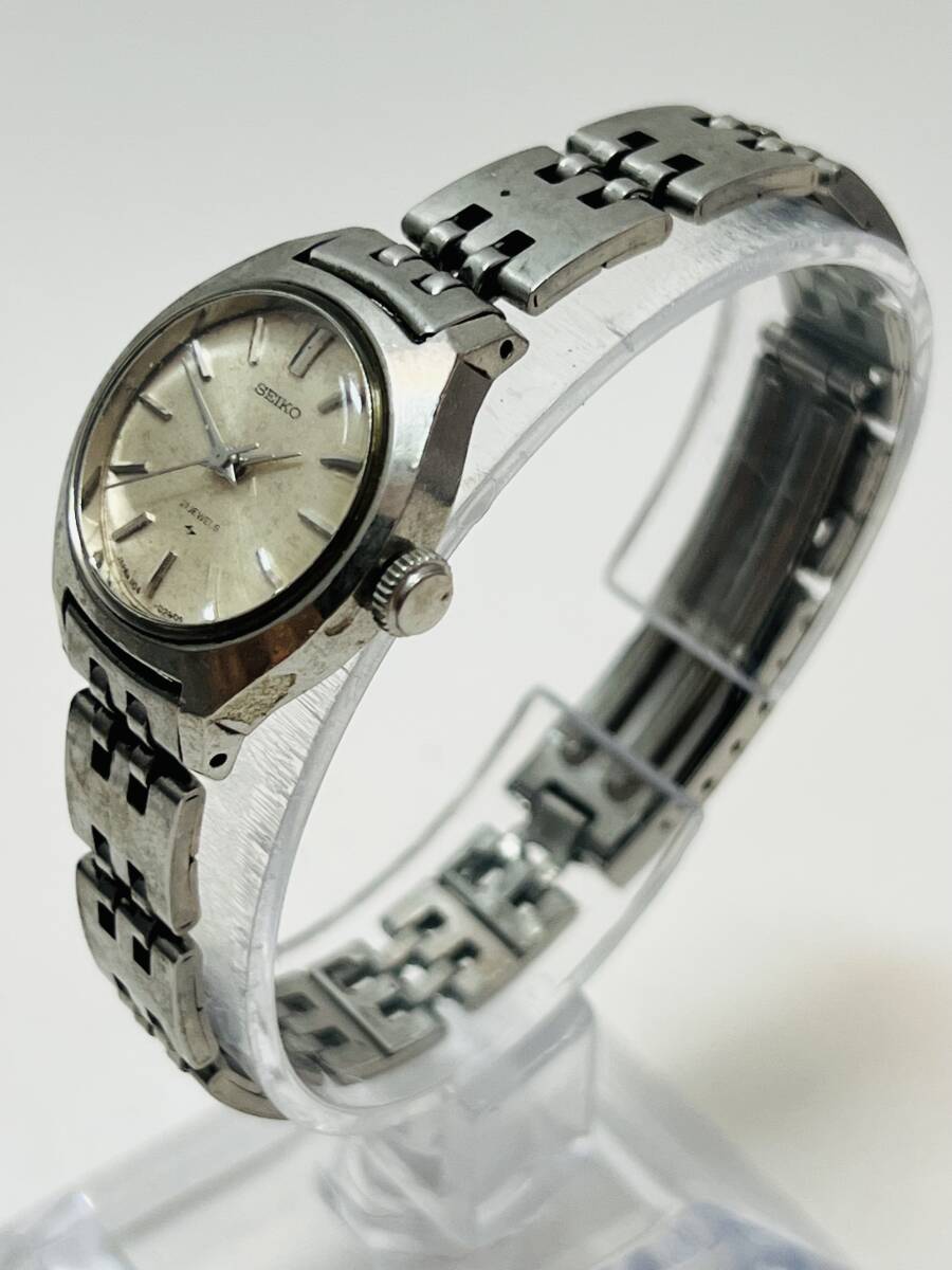 動作未確認　SEIKO セイコー 3針 21石 手巻き 1104-0090 女性用 レディース 腕時計_画像3
