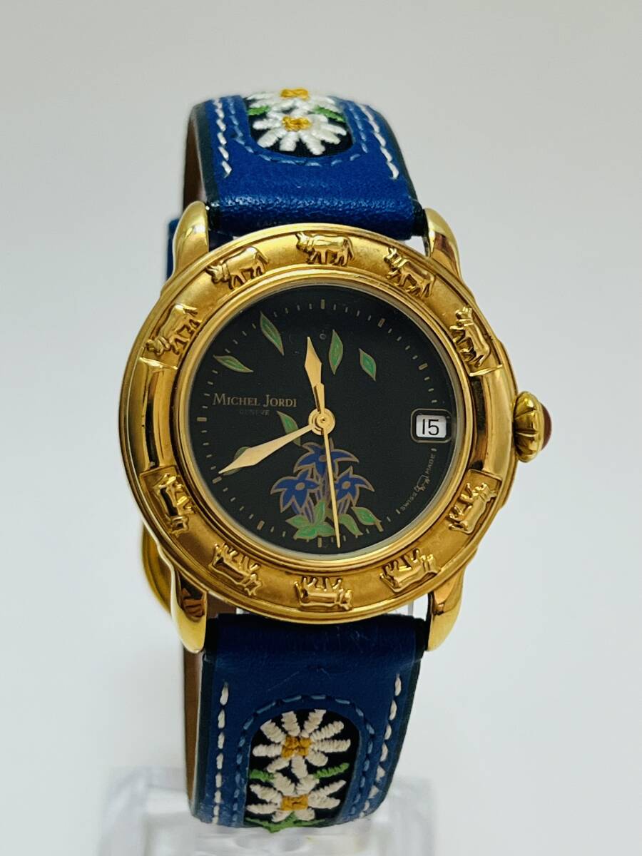 レア 動作未確認 Michel Jordi ミシェル ジョルディ ウォッチ Suisse 1991 Qz 腕時計の画像1