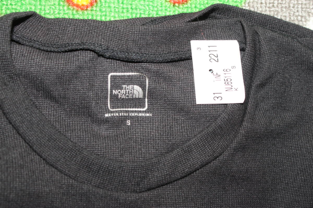 未使用ノースフェイス　メンズS　黒　半袖シャツ　肌着　ストレッチ　ショートスリーブエアークルー NU65116 　送料無料即決