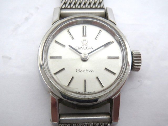 ◎K79649:OMEGA オメガ Geneve ジュネーブ 手巻き 2針 シルバーカラー レディース 腕時計 稼働品 アンティーク ヴィンテージ 中古の画像1