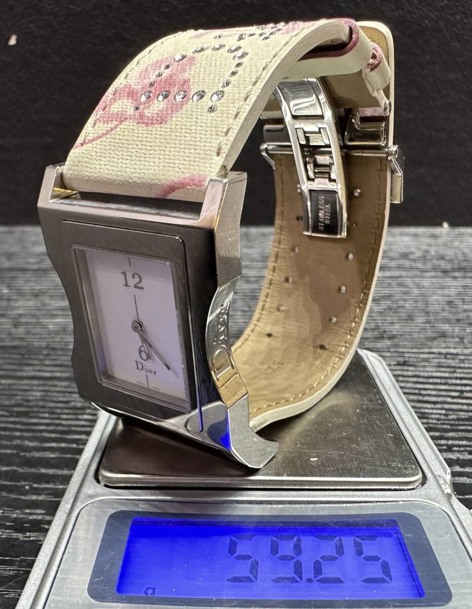 腕時計 Dior CD033110 EF4456 STAINLESS STEEL WATER RESISTANT / CUIR VERITABLE 03019 ディオール 59.25g メンズ 10D197WAの画像6