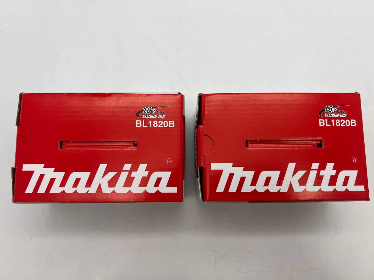  ◎8562 未使用 makita マキタ バッテリ BL1820B DC18V 2.0Ah 36Wh リチウムイオン Li-ion 2個 純正 箱付きの画像5