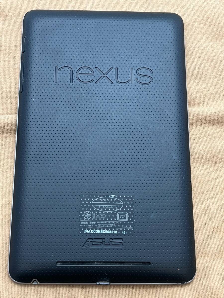 ◎8559 Nexus7　ASUS Android タブレット　本体のみ　ブラック　初期化済み　中古　ジャンク_画像1