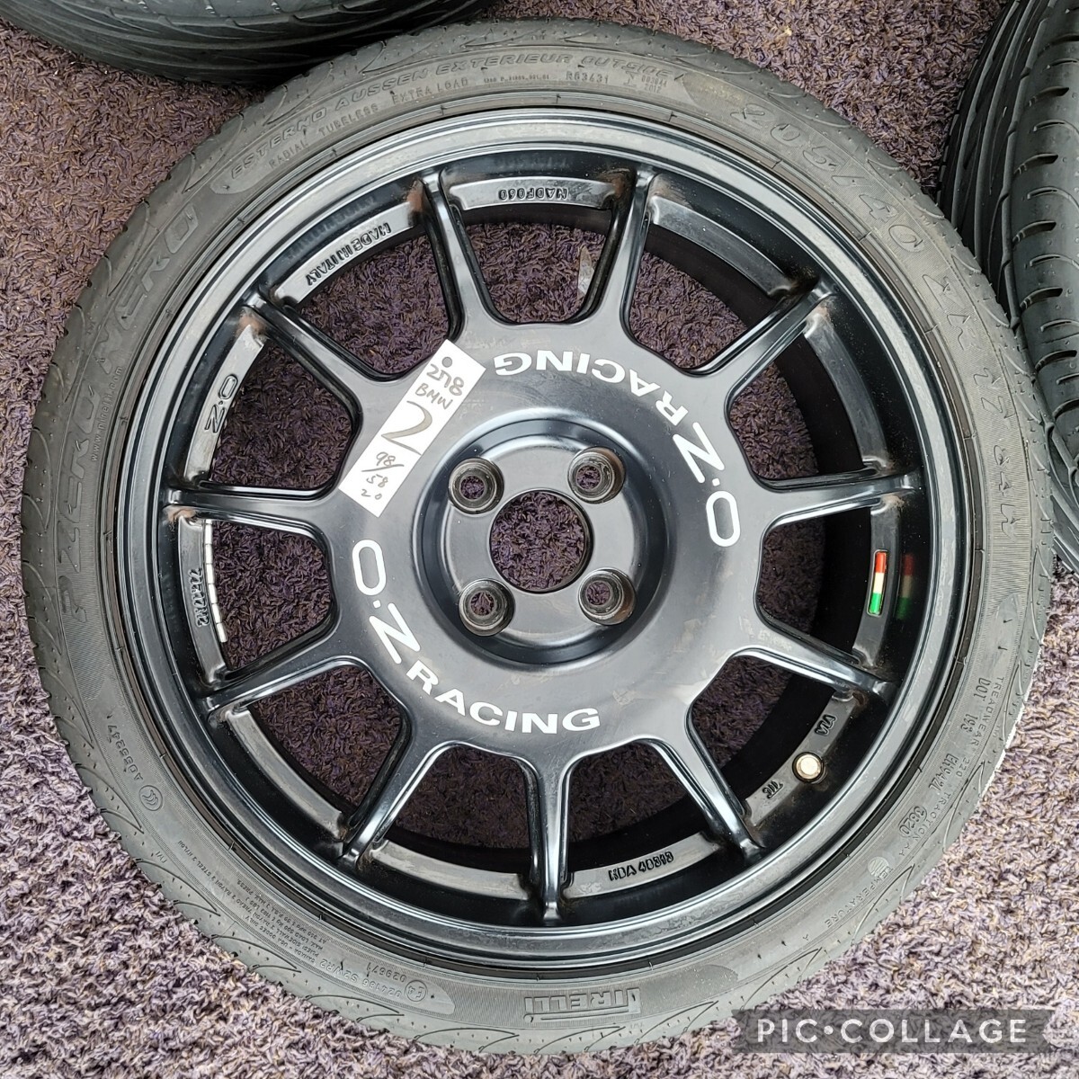 OZ Racing LEGGENDA レジェンダ ITALY製 17インチ PCD98×4H 37 ハブ径58.08 タイヤ付き4本セット 205/40ZR17 ABARTH アバルト 500 595 69の画像5