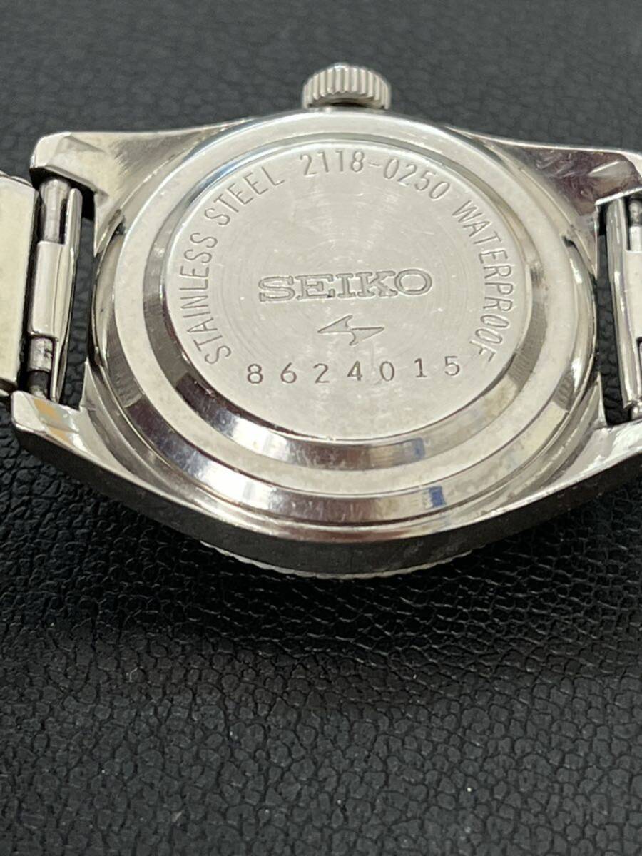 SEIKO セイコー 2118-0250アナログ 手巻き 腕時計 シルバー デイトカレンダー メタルベルト ステンレススチール 動作確認済・稼働品の画像4