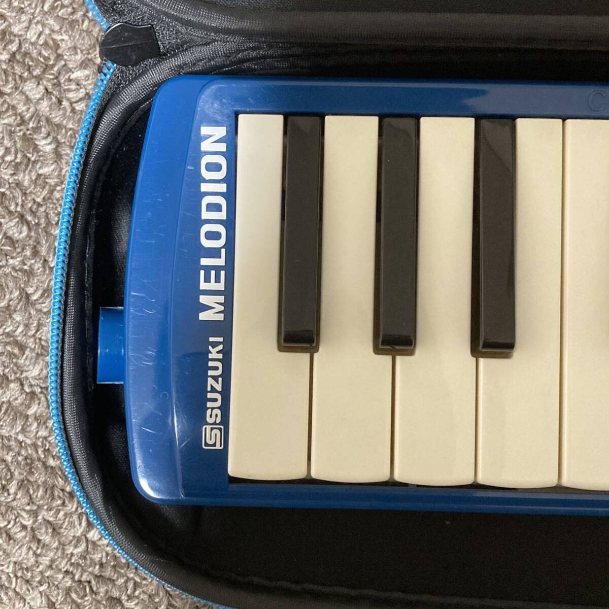 メロディオン MELODION 鍵盤ハーモニカ ピアニカ ブルー 故障なし 中古美品！の画像3