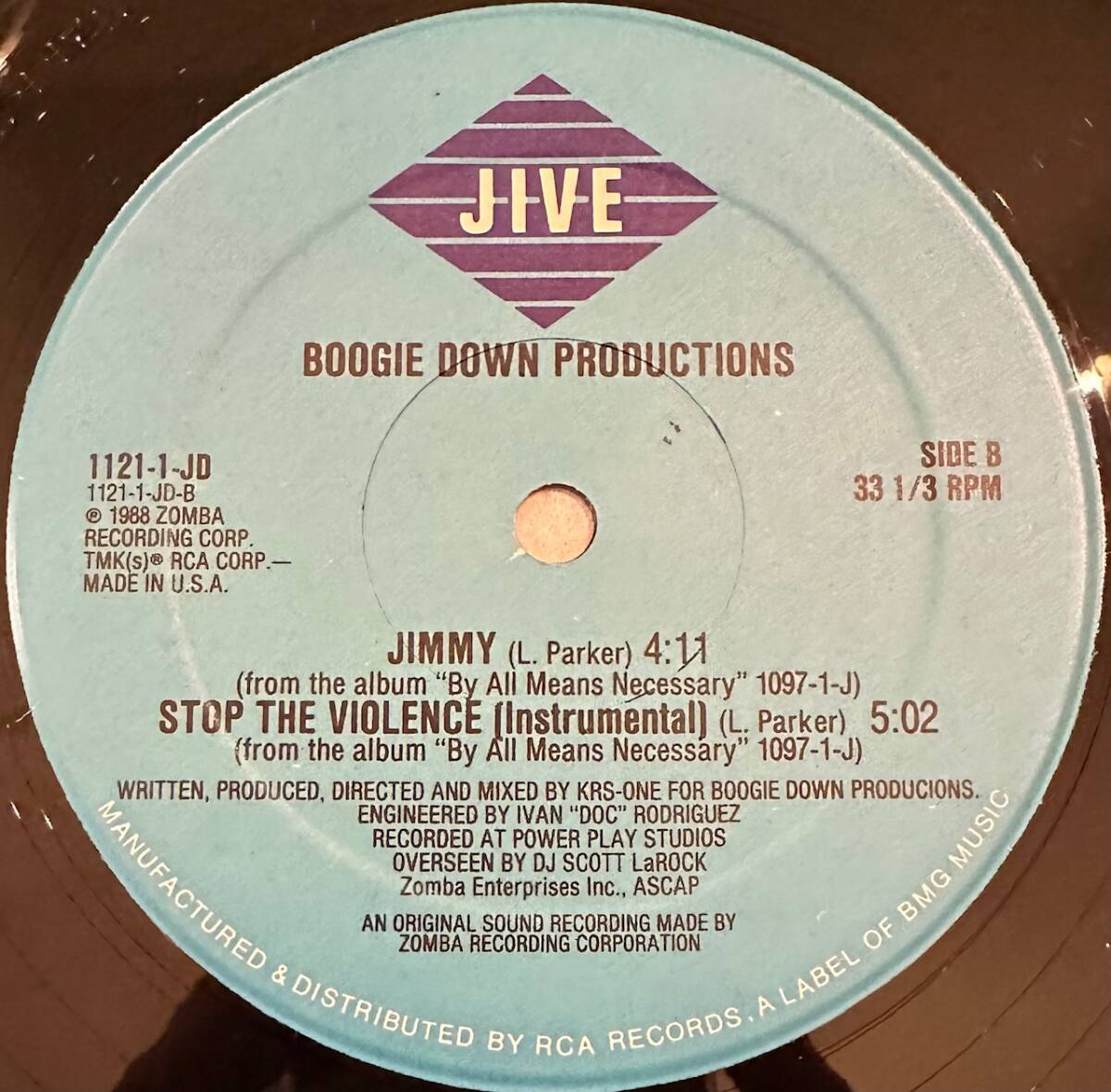 ■1988年 オリジナル US盤 Boogie Down Productions - Stop The Violence 12”EP 1121-1-JD JIVEの画像4