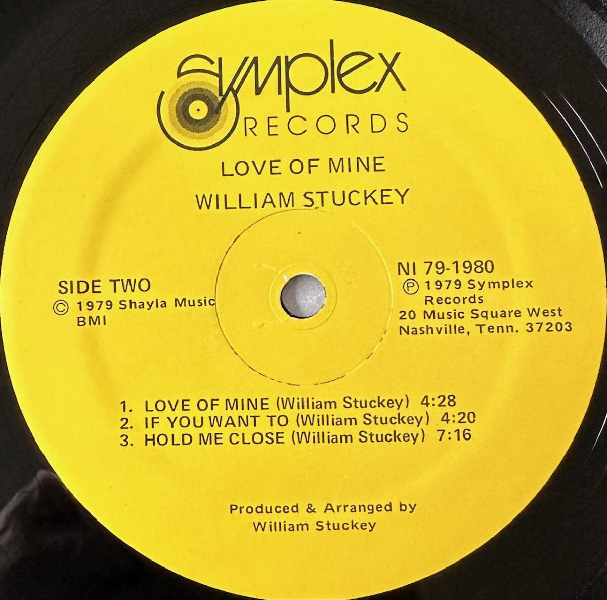 ■1979年 激レア！オリジナル US盤 William Stuckey - Love Of Mine 12”LP NI 79-1980 Symplex Recordsの画像4
