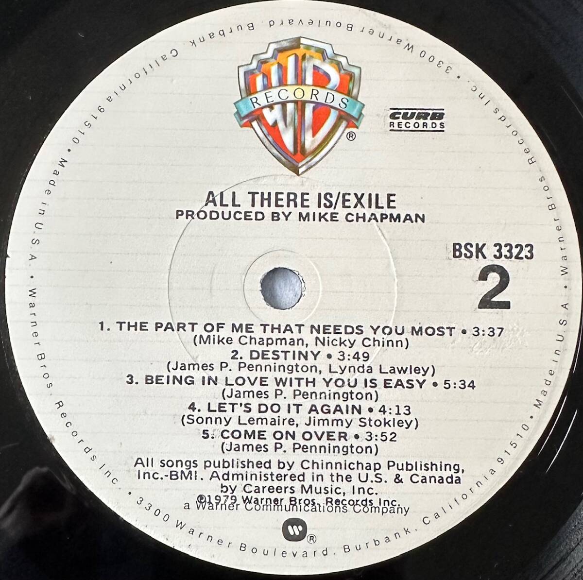 ■1979年 オリジナル US盤 Exile - All There Is 12”LP BSK 3323 Warner Bros. Records_画像4