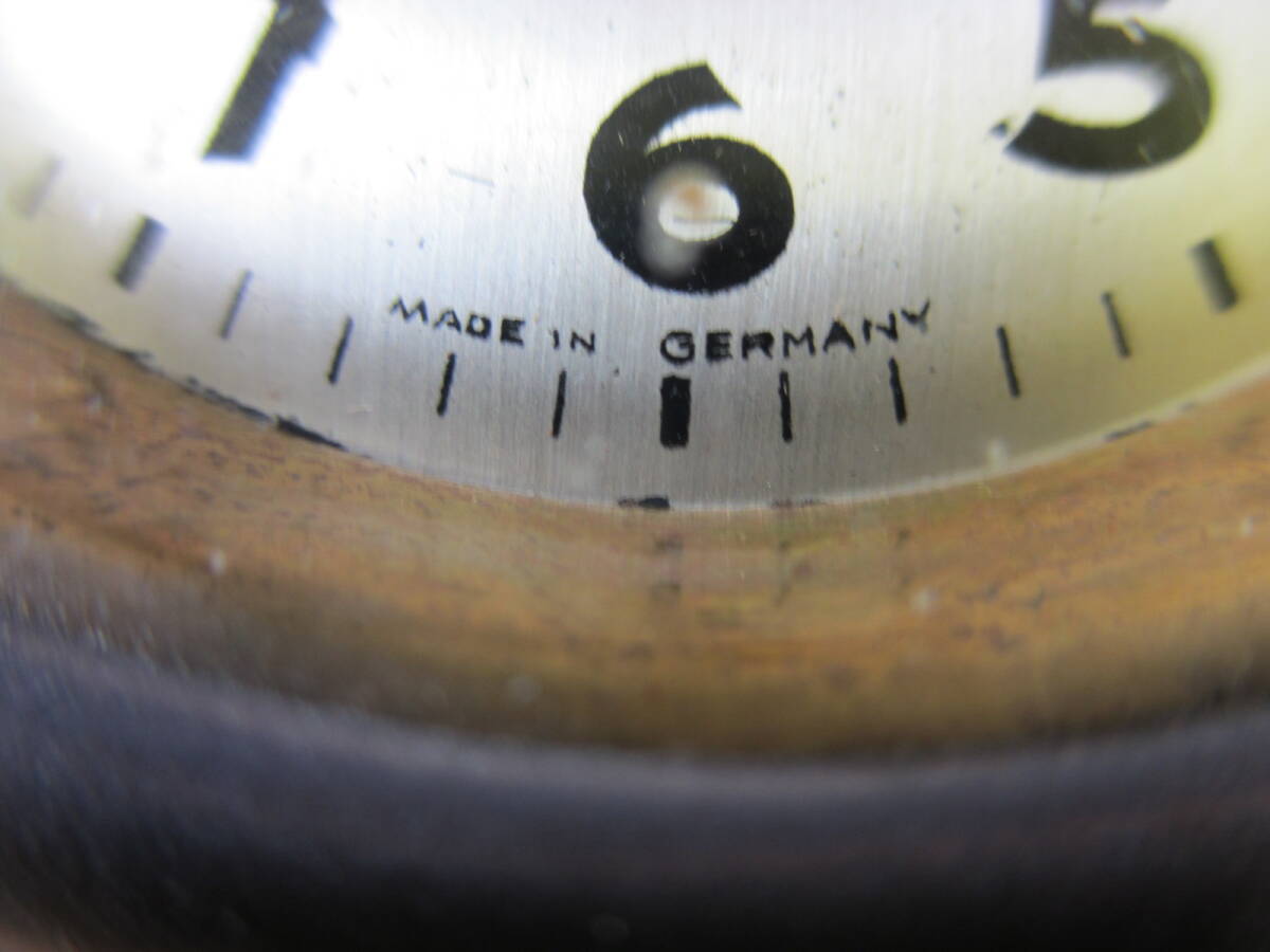 アンティーク ドイツ製 置時計 真鍮製 機械式 古道具 ゼンマイ式 ガラス 枕時計 手巻 古美術品の画像3