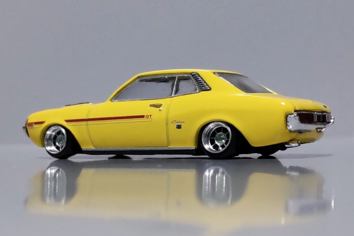  out of print rare 1/64 Kyosho 64 collection Toyota Celica 1600 GT modified A20 first generation initial model daruma deep rim is cocos nucifera lowrider custom modified old car 