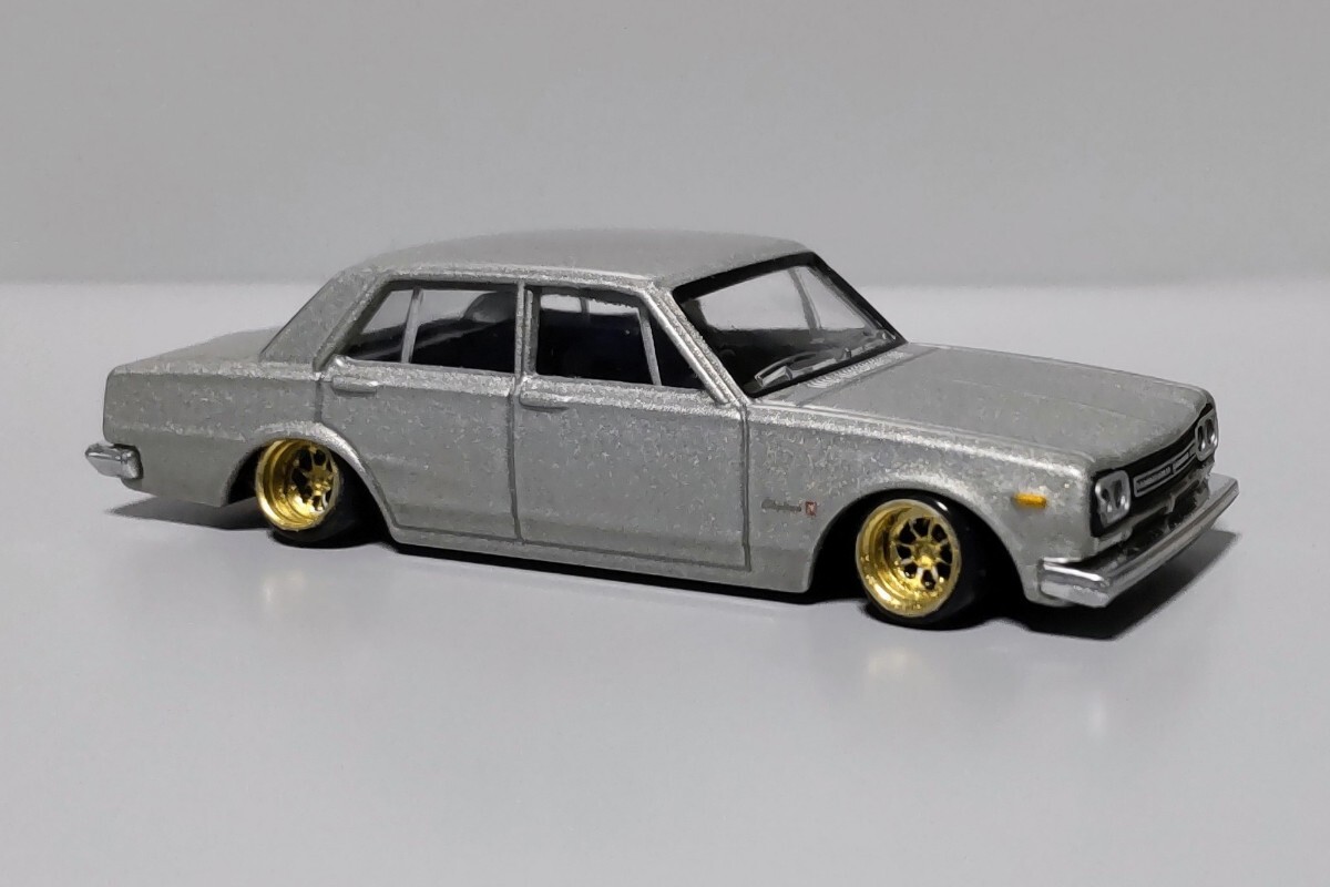 希少 1/64 絶版 名車コレクション 限定カラー 日産 スカイライン GT-R PGC10 改 ハコスカ 深リム ワタナベ シャコタン カスタム 改造 旧車の画像5