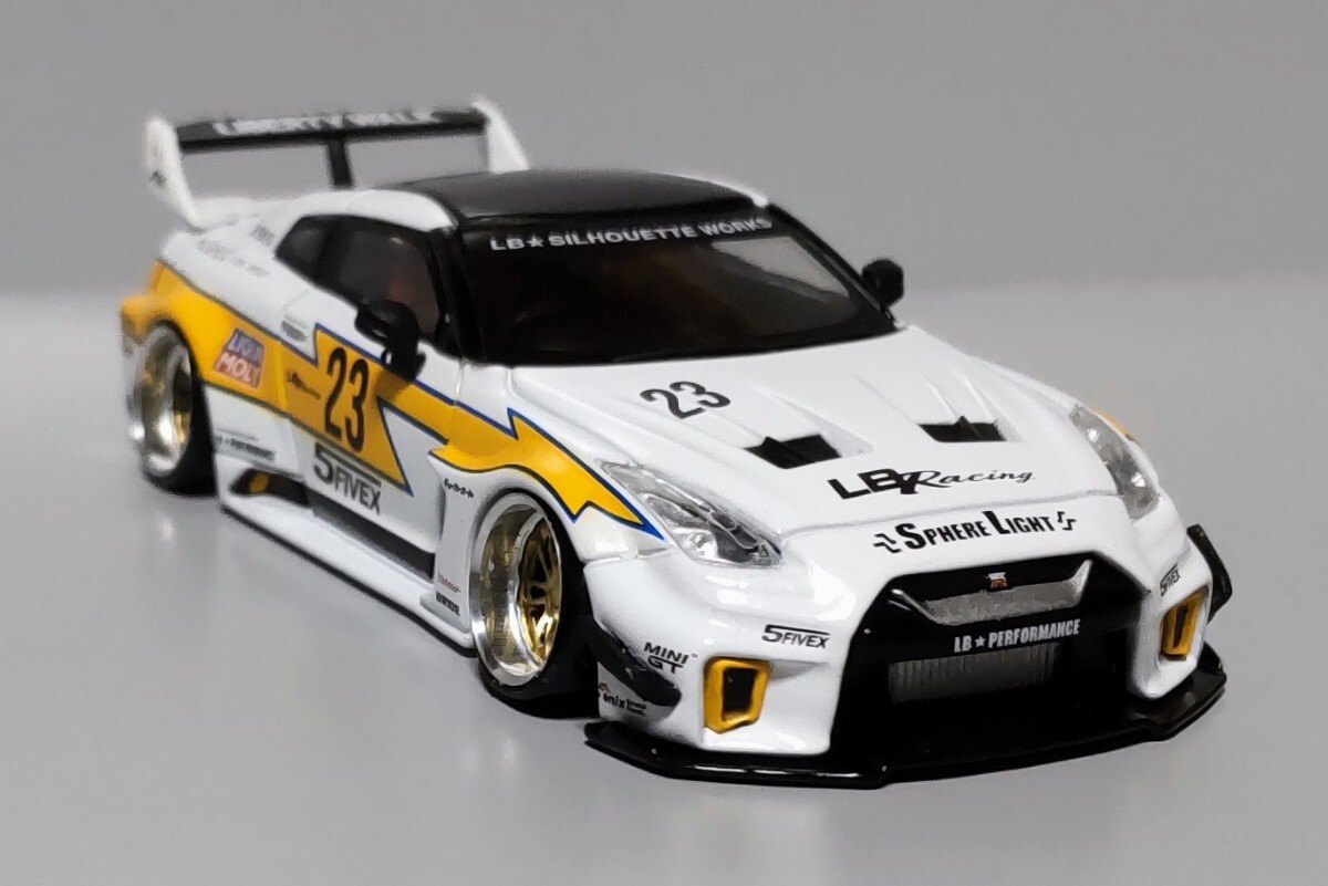 希少 1/64 TSM ミニGT MINI GT LBシルエット ワークス GT 日産 35GT-RR 改 LBWK リバティウォーク 深リム エンケイ シャコタン カスタムの画像8