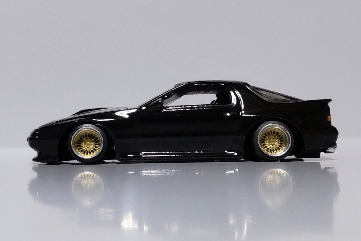 希少 レア マツダ サバンナ RX-7 FC3S 改 アンフィニ 深リム SSR シャコタン カスタム ツライチ 改造 ロータリー ネオクラ JDM (1/64)_画像3