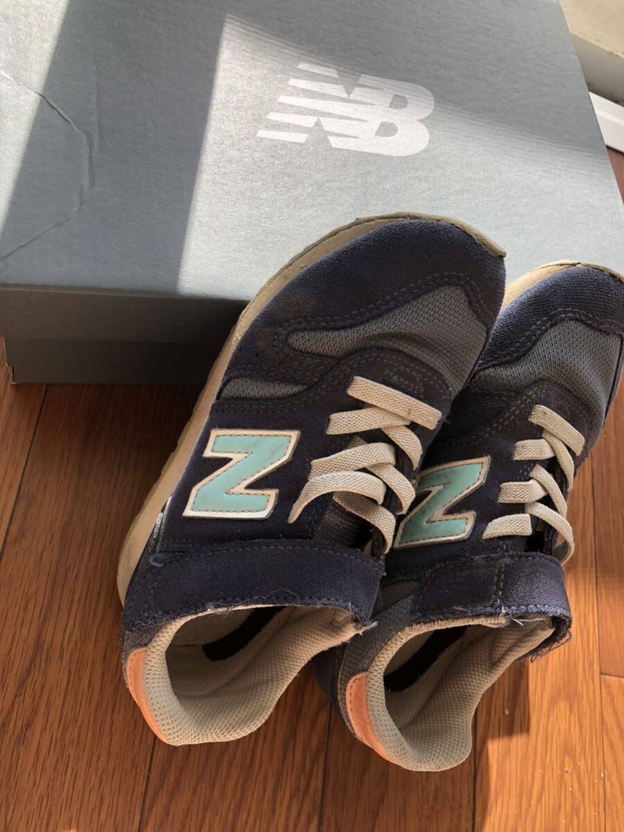 大人気 NB ニューバランス スニーカー キッズ size19cm navy 子供 靴_画像8