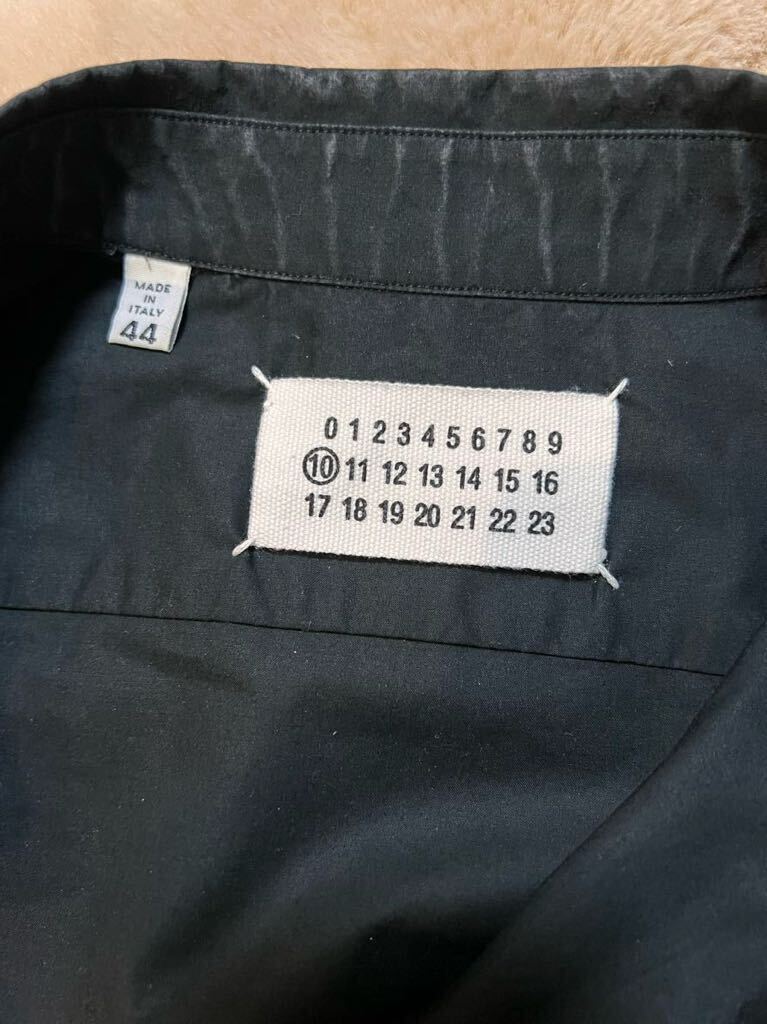 ☆1円スタート☆Maison Margiela メゾンマルジェラ 比翼シャツ 黒 size44 メンズシャツの画像3