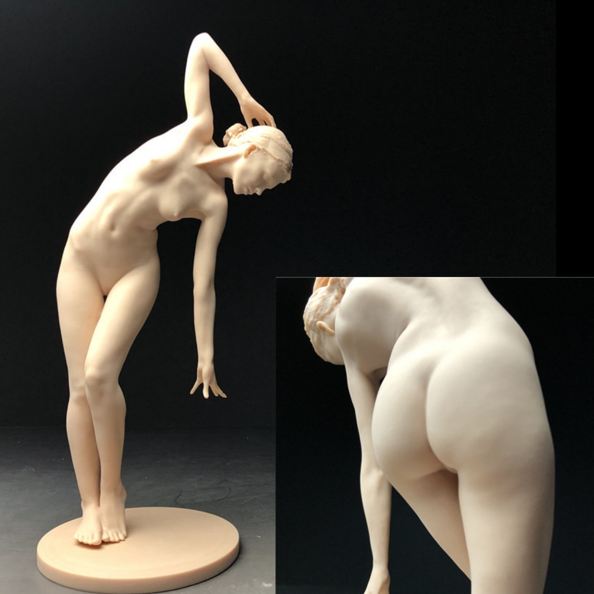 樹脂製　大型31センチ　西洋彫り　女神　ヌード　デッサン人形　ポージング　女性　少女　フィギュア　美人　裸婦　仏像　　重さ約239ｇ_画像1