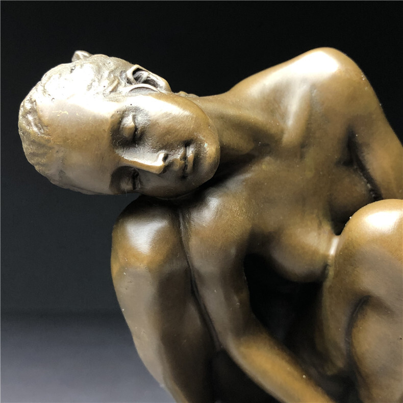 銅製　西洋美術 ブロンズ 女性像 　女神　ヌード　女性　少女　美人　裸婦　仏像　置物　大理石台座　重さ約3158ｇ　