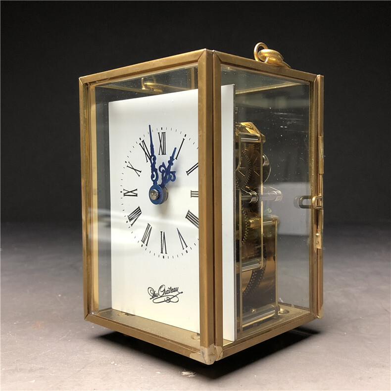 ★置時計★アンティーク  レトロ  ゼンマイ式  ガラス  時計 置物の画像4