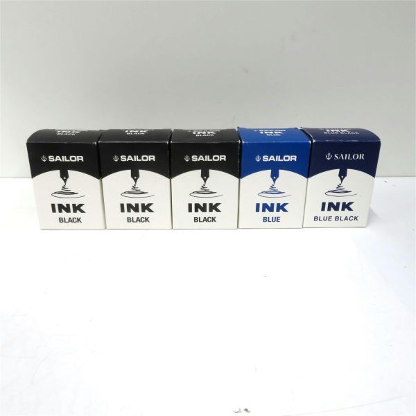  unused SAILOR/seila- fountain pen for ink 50ml BLACK/BLUE/BLUE BLACK 5 pcs set 